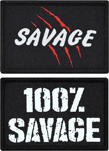 Tactical Black "Savage" Military Patch Set (2-Pack)