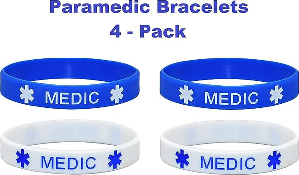 First Responder Silicone Stretchable Bracelet 4-Pack (Medic)