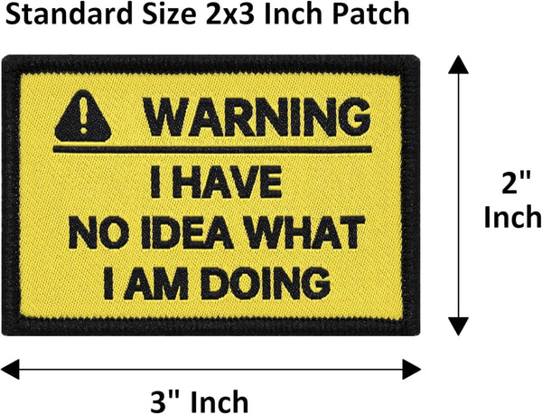 "Warning" Funny Morale Applique Patch 2-Pack Set