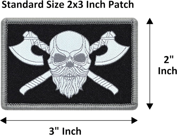 Viking Flags “Bearded Skull & Valknut” Military Tactical Patch Set (2-Pack)