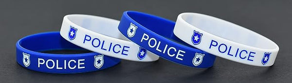 First Responder Silicone Stretchable Bracelet 4-Pack (Police)