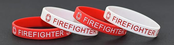 First Responder Silicone Stretchable Bracelet 4-Pack (Firefighter)