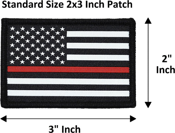 American Flag Patch 2-Pack Set, Woven, Hook and Loop (Thin Red Line)