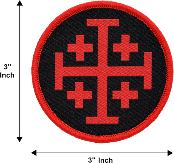 Jerusalem Cross Knights Templar Flags “Crusaders Cross” Military Tactical Patch Set (2-Pack)