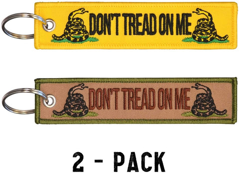 Don't Tread on Me Military Keychain Tag with Key Ring and Carabiner