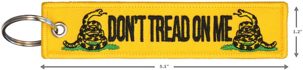 Don't Tread on Me Military Keychain Tag with Key Ring and Carabiner