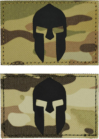 IR Patch Set, 2x3 inch, Reflective Cordura Material (Spartan Helmet Camo)