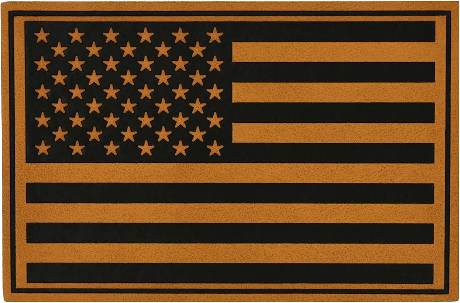 Leather American Flag Tan/Brown Military Tactical Patch