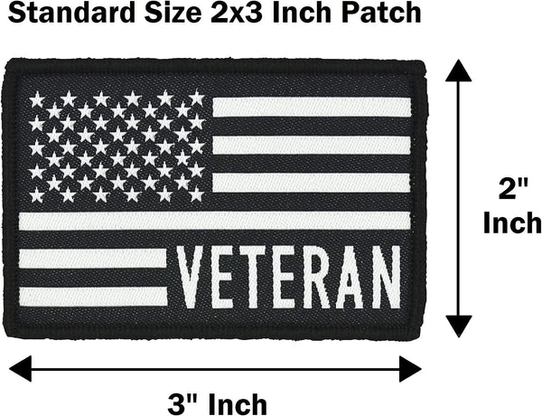 American Flag “Veteran” Military Tactical Patch Set (2-Pack)