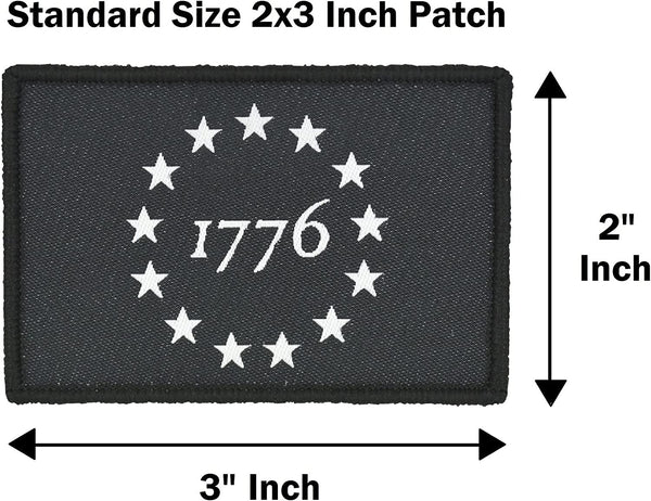 Betsy Ross Flag “1776” Military Tactical Patch Set (2-Pack)