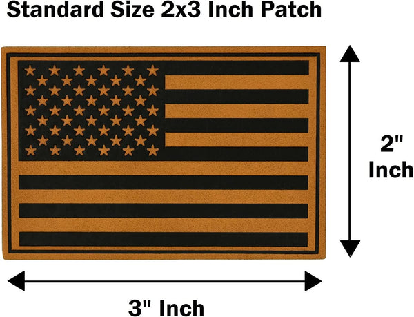 Leather American Flag Tan/Brown Military Tactical Patch