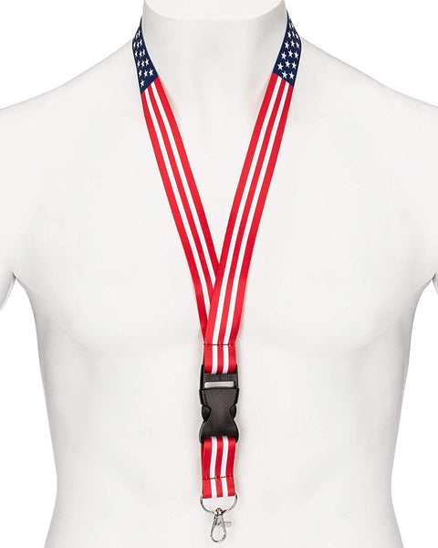 American Flag Lanyard - Badge and ID Holder (American Flag)