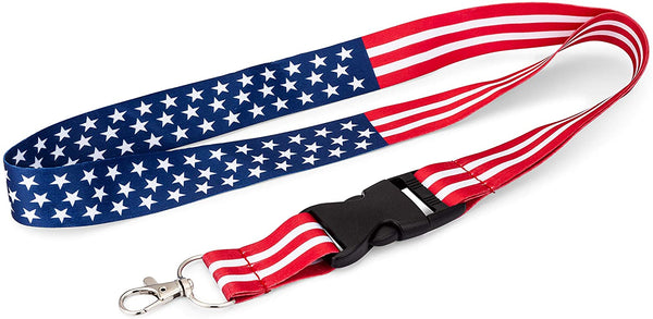 American Flag Lanyard - Badge and ID Holder (American Flag)