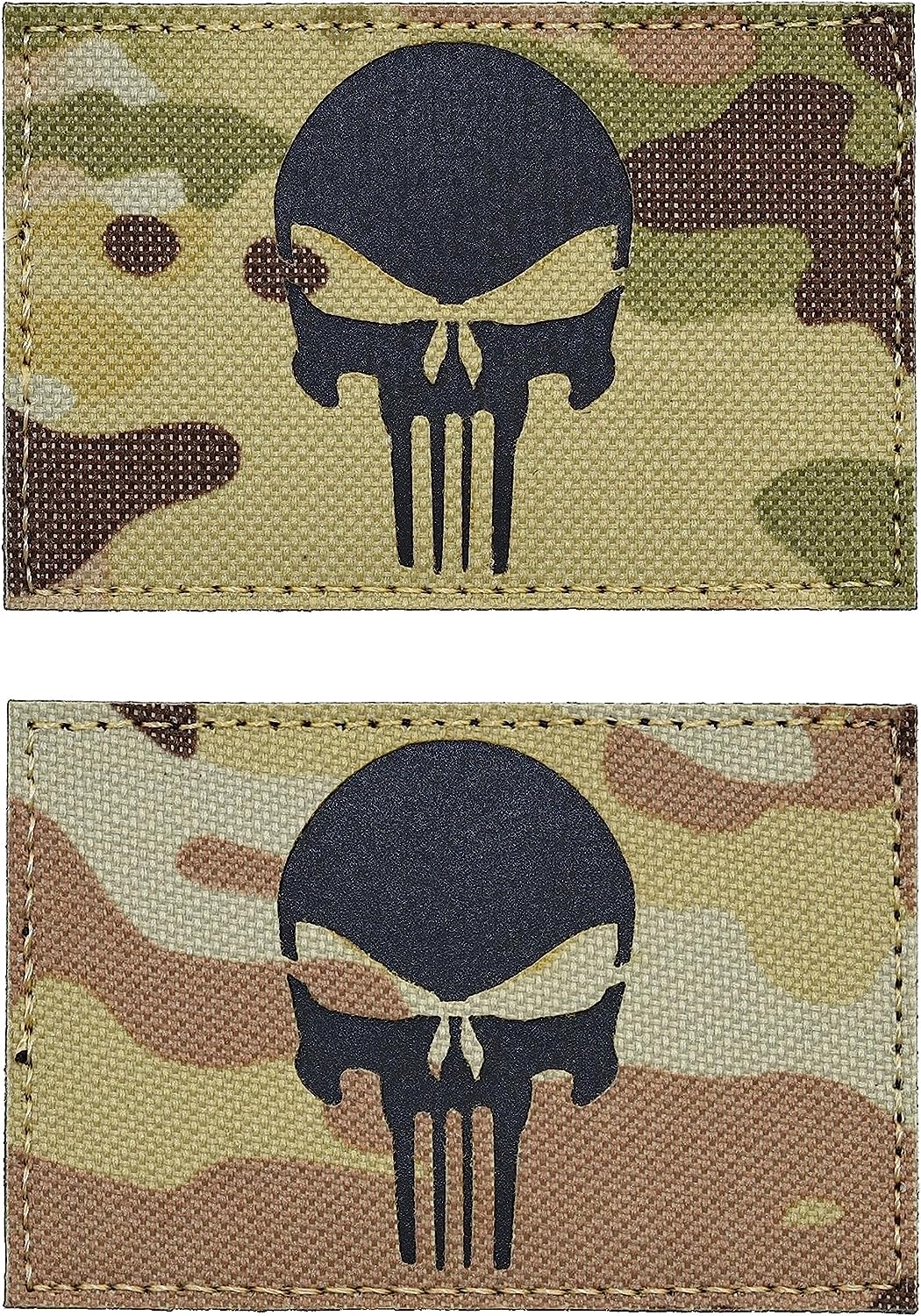 IR Patch Set, 2x3 inch, Reflective Cordura Material (Dead Skull Camo)