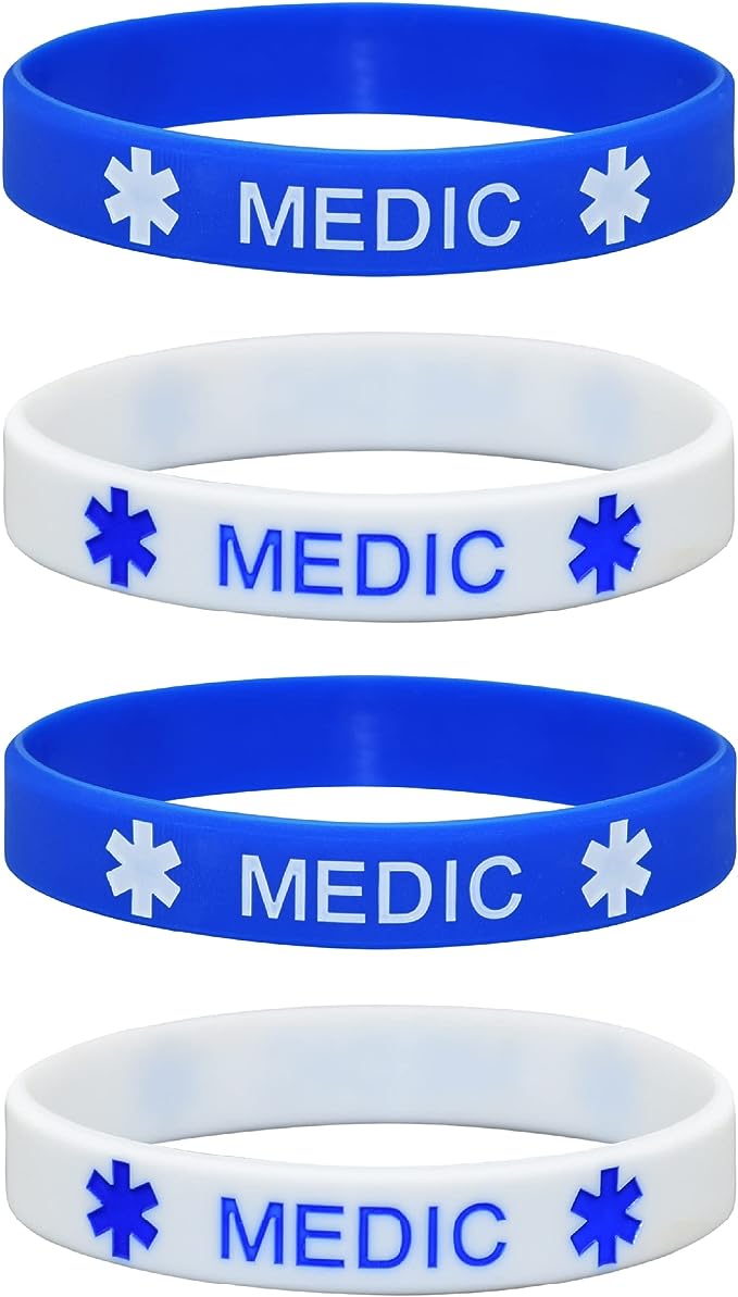 First Responder Silicone Stretchable Bracelet 4-Pack (Medic)