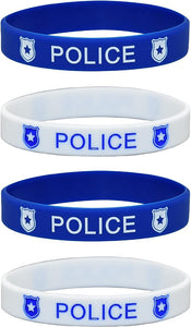 First Responder Silicone Stretchable Bracelet 4-Pack (Police)