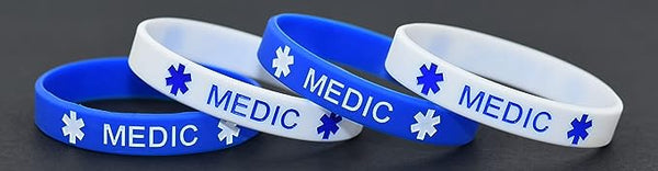 First Responder Silicone Stretchable Bracelet 4-Pack (Medic)