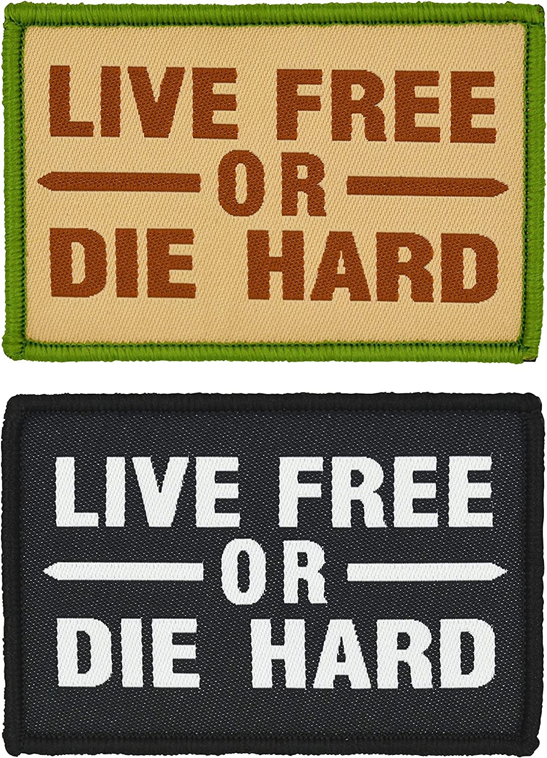 Tactical Black and Brown Flag 2-Pack Patch Set (Live Free or Die Hard)