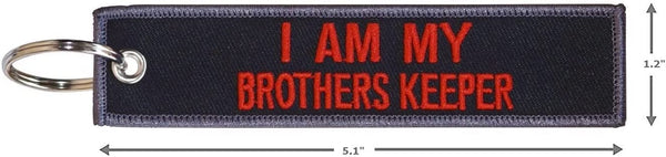 I AM MY BROTHERS KEEPER Keychain Tag with Key Ring and Carabiner