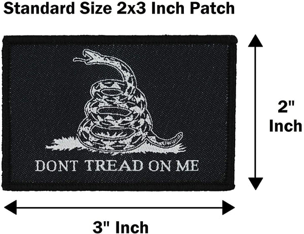 Tactical-Black & Yellow Flag 2-Pack Patch Set, 2x3 inch, Woven, Hook and Loop (Don't Tread on Me)